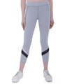 Shop Women's Grey Color Block Skinny Fit Tights-Front