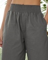 Shop Women's Grey Flared Cotton Linen Pants