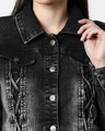 Shop Women's Grey Denim Blend Jacket-Full