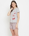 Shop Women's Grey Dragonfly T-shirt & Shorts Set-Design