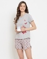 Shop Women's Grey Dragonfly T-shirt & Shorts Set-Full