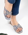 Shop Women's Grey Fortknight Studded Embellished Flats-Front