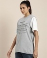 Shop Women's Grey Fashion Capital Typography Oversized T-shirt-Design