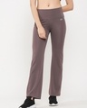 Shop Women's Grey Flared Activewear Casual Pants-Front