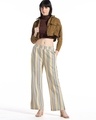 Shop Women's Multicolor Flared Relaxed Fit Pants-Full