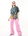 Shop Women's Grey Garfield Burp Graphic Printed Oversized T-shirt