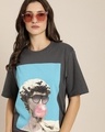 Shop Women's Grey Graphic Oversized T-shirt-Design
