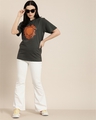 Shop Women's Grey Graphic Print Oversized T-shirt