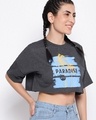 Shop Women's Grey Graphic Printed Loose Fit Crop T-shirt-Design