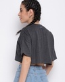 Shop Women's Grey Graphic Printed Loose Fit Crop T-shirt-Full