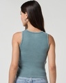 Shop Women's Grey Typography Slim Fit Washed Tank Top-Design
