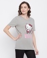 Shop Women's Grey Hello Kitty Printed T-shirt-Front