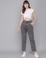 Shop Women's Grey High Rise Relaxed Fit Jeans-Full
