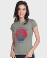 Shop Women's Grey Love Ramen Slim Fit T-shirt-Front