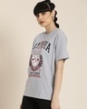 Shop Women's Grey Olympia Typography Oversized T-shirt-Design