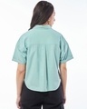 Shop Women's Pale Sky Blue Oversized Crop Shirt-Design