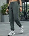 Shop Women's Grey Oversized Joggers-Front