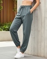 Shop Women's Grey Oversized Joggers-Front