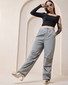 Shop Women's Grey Oversized Parachute Pants-Full