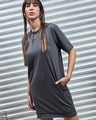 Shop Women's Grey Oversized Plus Size Dress-Front