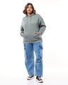 Shop Women's Grey Oversized Plus Size Hoodies-Full