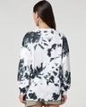 Shop Women's White & Grey Tie & Dye Oversized Sweatshirt-Full