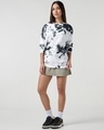 Shop Women's White & Grey Tie & Dye Oversized Sweatshirt