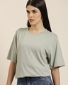 Shop Women's Grey Oversized T-shirt-Front