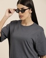 Shop Women's Grey Oversized T-shirt-Full