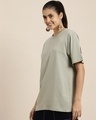 Shop Women's Grey Paris Typography Back Printed Oversized T-shirt-Full
