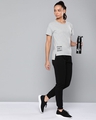 Shop Women's Grey Pause and Reset Typography Slim Fit T-shirt-Full