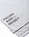 Shop Women's Grey Pause and Reset Typography Slim Fit T-shirt