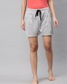 Shop Women's Grey Printed Shorts-Front