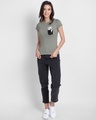 Shop Women's Grey Printed Slim Fit T-shirt-Design