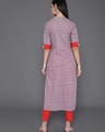 Shop Women's Grey & Red Striped Kurta-Full