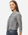 Shop Women's Grey Regular Fit Solid Crop Shacket-Design