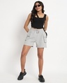 Shop Women's Grey Relaxed Fit Cargo Boxy Shorts