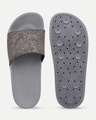 Shop Women's Grey Self Design Sliders-Design