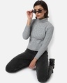 Shop Women's Grey Self Designed Sweater-Full