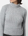 Shop Women's Grey Self Designed Sweater