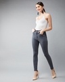 Shop Women's Grey Skinny Fit Stretchable Denim Jeans-Front