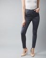 Shop Women's Grey Skinny Fit Stretchable Denim Jeans-Design