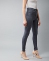 Shop Women's Grey Skinny Fit Stretchable Denim Jeans-Full