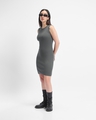 Shop Women's Grey Ribbed Slim Fit Dress-Design