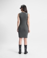 Shop Women's Grey Ribbed Slim Fit Dress-Full