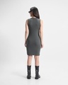 Shop Women's Grey Ribbed Slim Fit Dress-Full