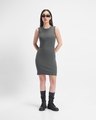 Shop Women's Grey Ribbed Slim Fit Dress