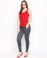 Shop Women's Grey Slim Fit High Rise Clean Look Stretchable Jeans-Full