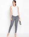 Shop Women's Grey Slim Fit Mid Rise Clean Look Stretchable Jeans
