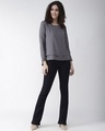 Shop Women's Grey Solid Layered High Low Top-Full